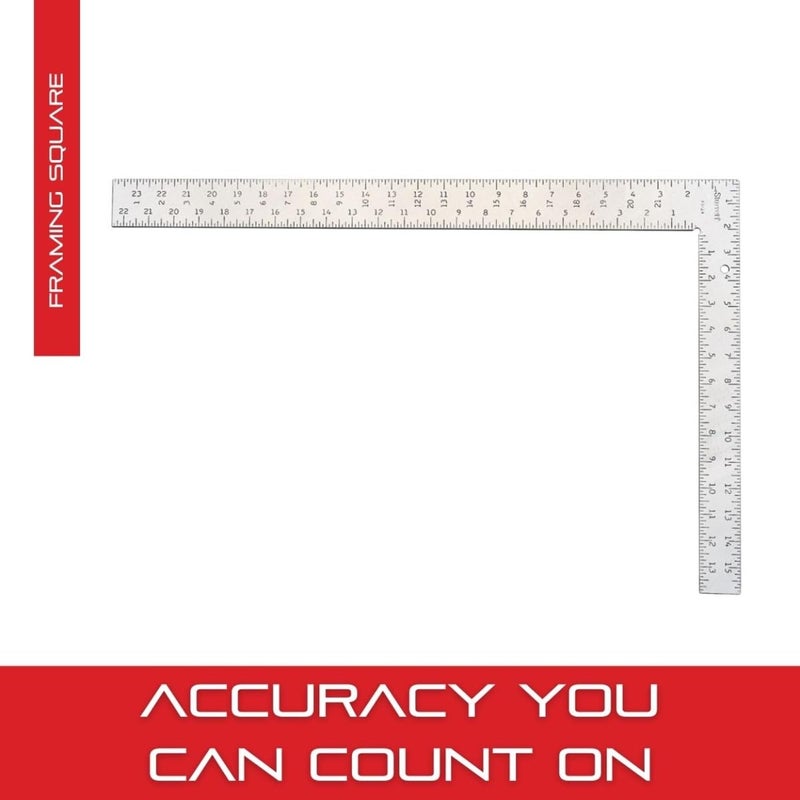 Starrett Starrett Professional Framing Square with Clear Coating and 18 Graduations Stamping  Tempered Steel 24 x 2 Body 16 x 112 Tongue  FS24  - Image 4