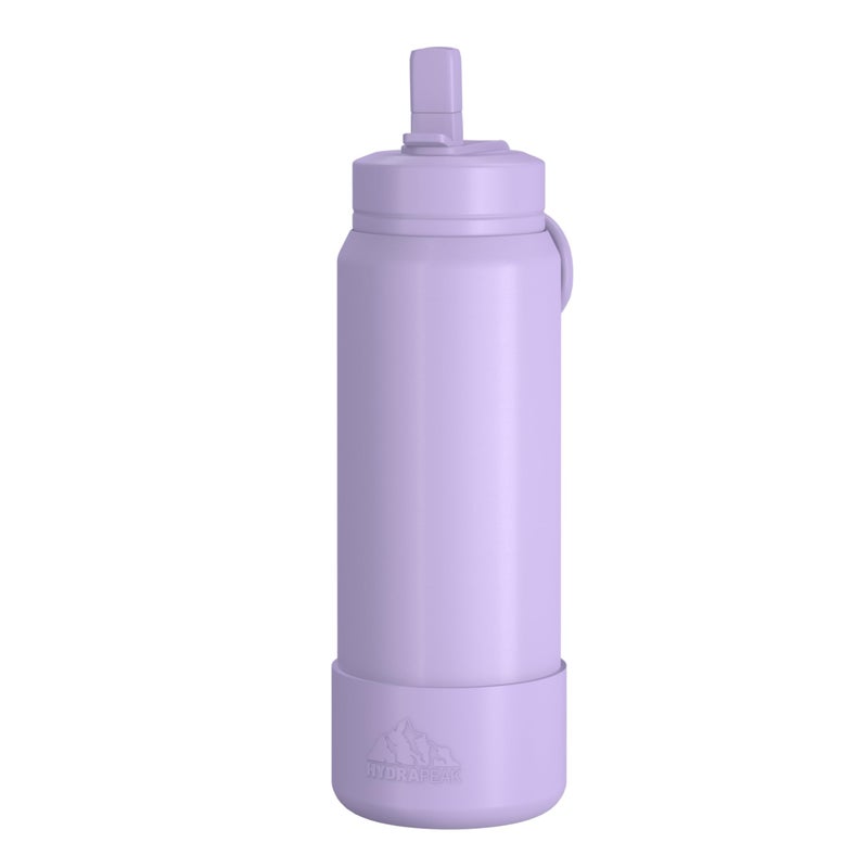 Hydrapeak 26oz Sport Insulated Water Bottle with Straw or Chug Lid Leak Spill Proof Keeps Drinks Cold for 24 Hours Hot for 12 Hours Premium Stainless Steel Water Bottles 26oz Dlavender