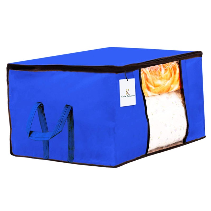 Kuber Industries Kuber Industries 12 Piece Non Woven Underbed Storage BagStorage OrganiserBlanket Cover with Transparent WindowExtra Large Royal Blue CTKTC034441  - Image 3