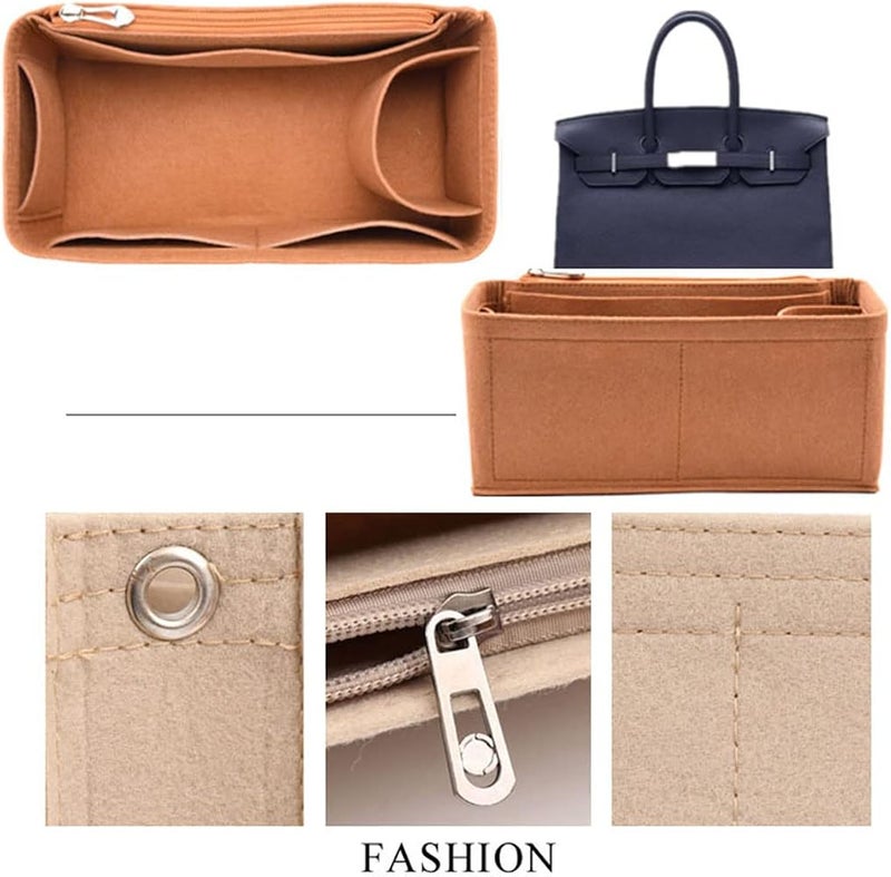 Lckaey Purse Organizer insert for birkin bag insert 25 30 35 organizer 1099camel-S - Image 2
