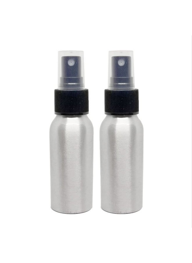 GreenHealth - 2 Ozaluminum Refillable Travel Spray Bottle Wblack Sprayer (Pack Of 2) - Image 1
