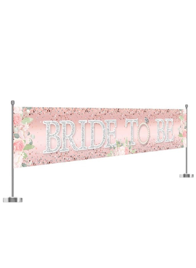 WeBenison Large Bride to Be Banner Bridal Shower Backdrop Banner Wedding Lawn Yard Garden Sign Backdrop Bachelorette Party Outdoor Indoor Decorations, 9.8 x 1.6 ft - Image 1