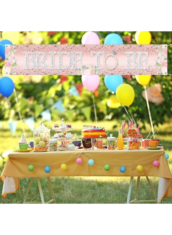 WeBenison Large Bride to Be Banner Bridal Shower Backdrop Banner Wedding Lawn Yard Garden Sign Backdrop Bachelorette Party Outdoor Indoor Decorations, 9.8 x 1.6 ft - Image 5