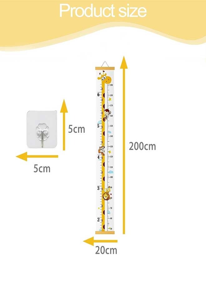 RAWAID Giraffe Growth Chart for Kids - Adhesive Wall Height Measure Tool with Removable Hook, Fun Nursery Decor for Baby & Teen Room - Image 2
