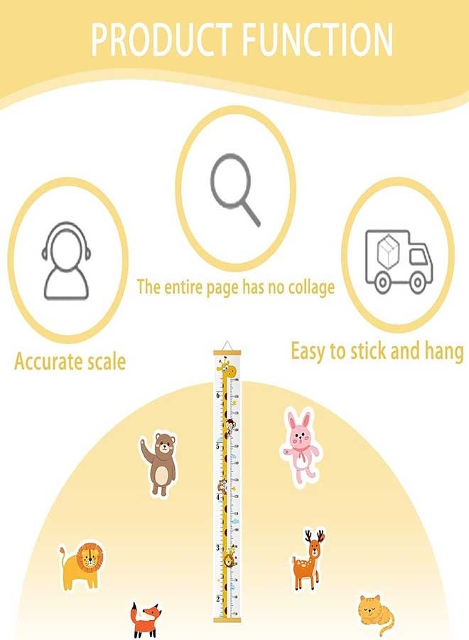 RAWAID Giraffe Growth Chart for Kids - Adhesive Wall Height Measure Tool with Removable Hook, Fun Nursery Decor for Baby & Teen Room - Image 4