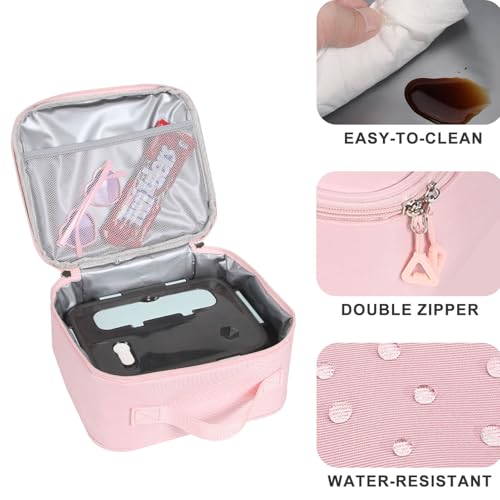 Phaoullzon Teen Girls School Backpack with Lunch Box for Boys, College Aesthetic Laptop Bookbag for Women,Pink - Image 4