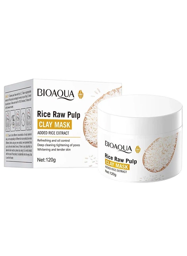 BIOAQUA قناع الطين لتنظيف المسام العميقة من بايوكوا الأرز الخام 120 جرام - Image 1
