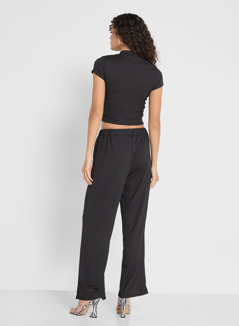 Ginger Fitted T-Shirt & Relaxed Fit Pant Lounge Set  - Image 2