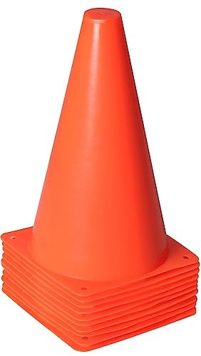 Alyoen 9 inch Orange Traffic Cones, Plastic Sports Cones, Soccer Training Cones for Outdoor Activity & Festive Events (Sets of 10/15/ 20) - Image 1