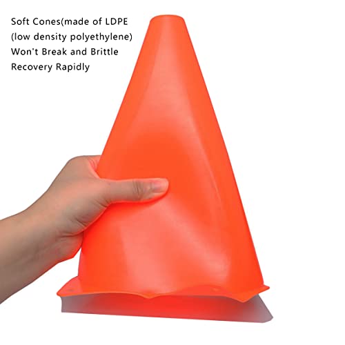 Alyoen 9 inch Orange Traffic Cones, Plastic Sports Cones, Soccer Training Cones for Outdoor Activity & Festive Events (Sets of 10/15/ 20) - Image 4