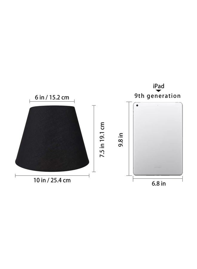 ALUCSET Small Lamp Shade, Barrel Fabric Lampshade for Table Lamp and Floor Light, 6x10x7.5 inch, Natural Linen Hand Crafted, Spider (Black) - Image 3
