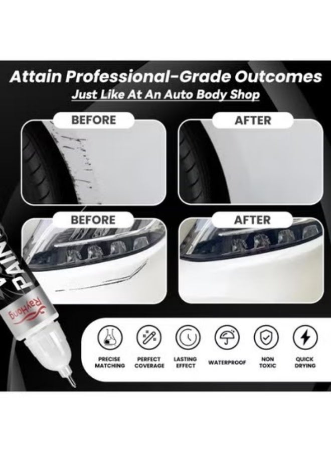 RAYHONG White Touch Up Paint for Cars - Color Accurate, Professional Automotive Scratch Repair, Lasting Auto Scratch Remover, Quick Drying, Easy to Use, Safe and Non-Toxic (White) - Image 2