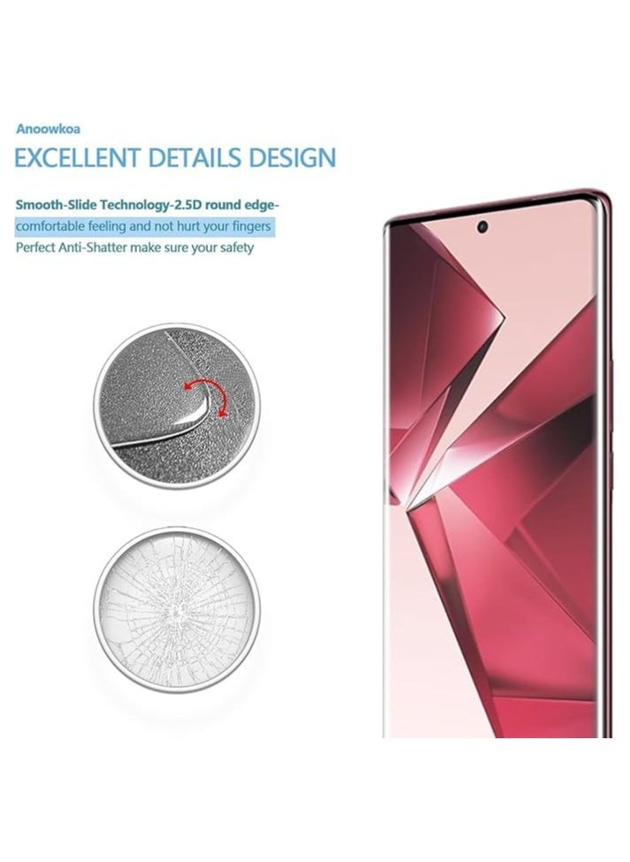 ماركة غير محددة واقي شاشة زجاجي مقوى متوافق مع هاتف Vivo V30 5G/Vivo V30 Pro 5G Advanced بدون حدود من الحافة إلى الحافة مع واقي شاشة ومجموعة تركيب سهلة  - Image 2