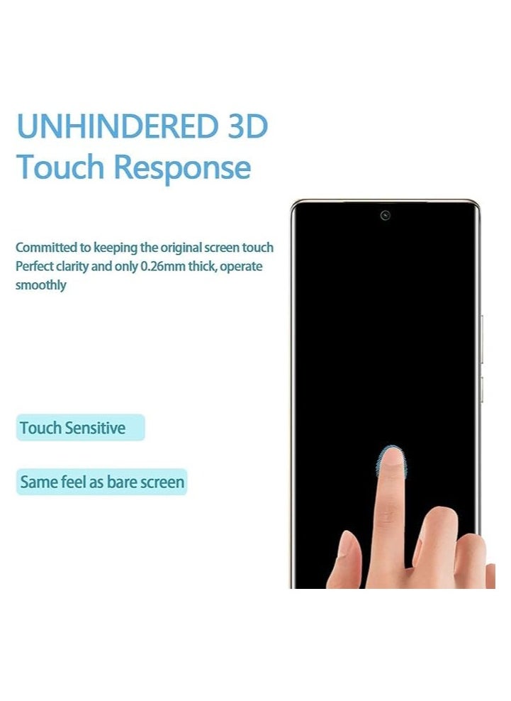 ماركة غير محددة واقي شاشة زجاجي مقوى متوافق مع هاتف Vivo V30 5G/Vivo V30 Pro 5G Advanced بدون حدود من الحافة إلى الحافة مع واقي شاشة ومجموعة تركيب سهلة  - Image 3