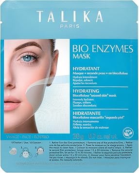 Talika Bio Enzymes Hydrating Mask Moisturizing Soothing Face Mask Biocellulose Instant Glow Mask Second Skin Effect Beauty Sheet Mask 20g - Image 1