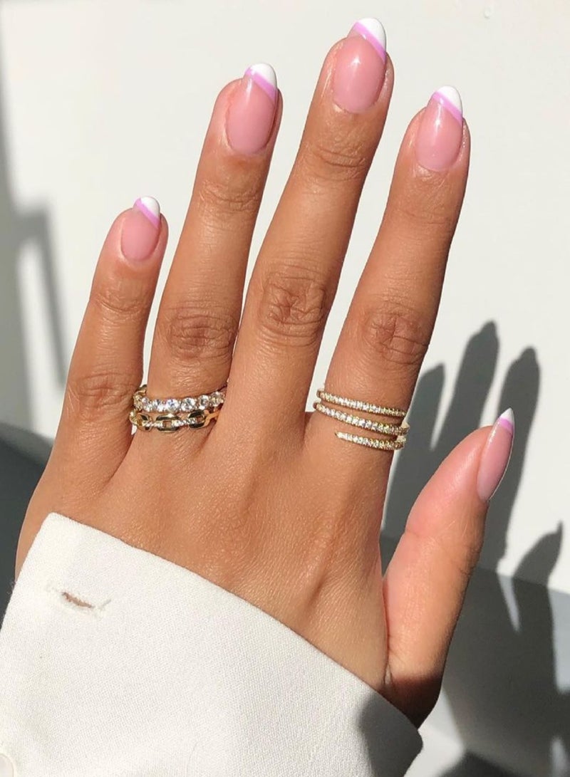 LAVEEN JEWELLERY خاتم مطلي بالذهب عيار 18 قيراطًا والروديوم مكون من 3 طبقات | فضة إسترليني عيار 925 مرصع بأحجار الزركونيا المكعبة 5A | خاتم مجوهرات قابل للتكديس | إكسسوارات نسائية عصرية  - Image 5