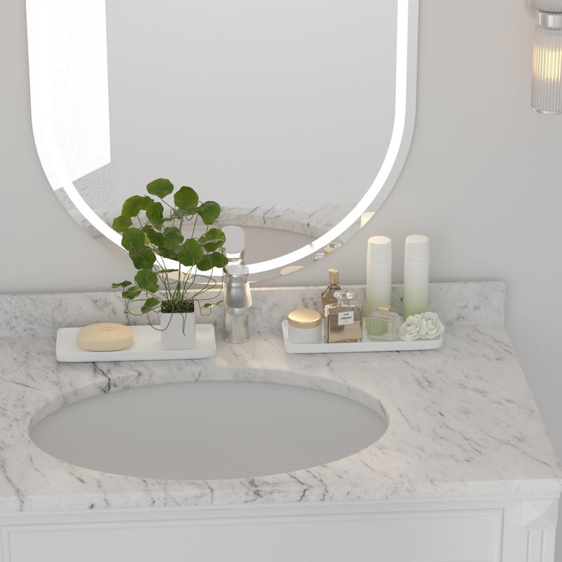 YEECOPON Premium Ceramic Bathroom Tray â€“ Sleek Non-Slip Organizer for Shower, Countertop, Vanity | 9.25x3.66inch | Easy-Clean, Corrosion-Resistant - Image 3