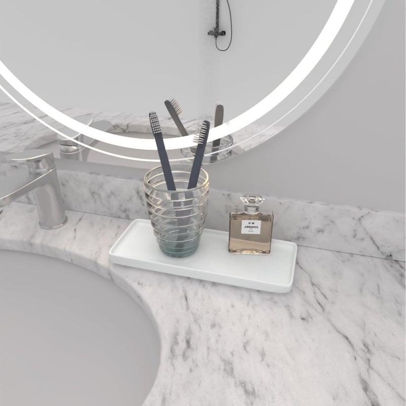 YEECOPON Premium Ceramic Bathroom Tray â€“ Sleek Non-Slip Organizer for Shower, Countertop, Vanity | 9.25x3.66inch | Easy-Clean, Corrosion-Resistant - Image 2