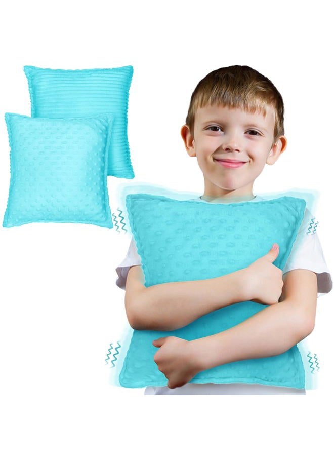 Subao 12" Vibrating Sensory Toddler Pillow with Two Textures,Sensory Toys for Kids with Autism,Autism Sensory Products,ADHD Autism Sensory Toys,Birthday Xmas Gifts for Boys Girls 4 5 6 7 8 9 10 Blue - Image 1