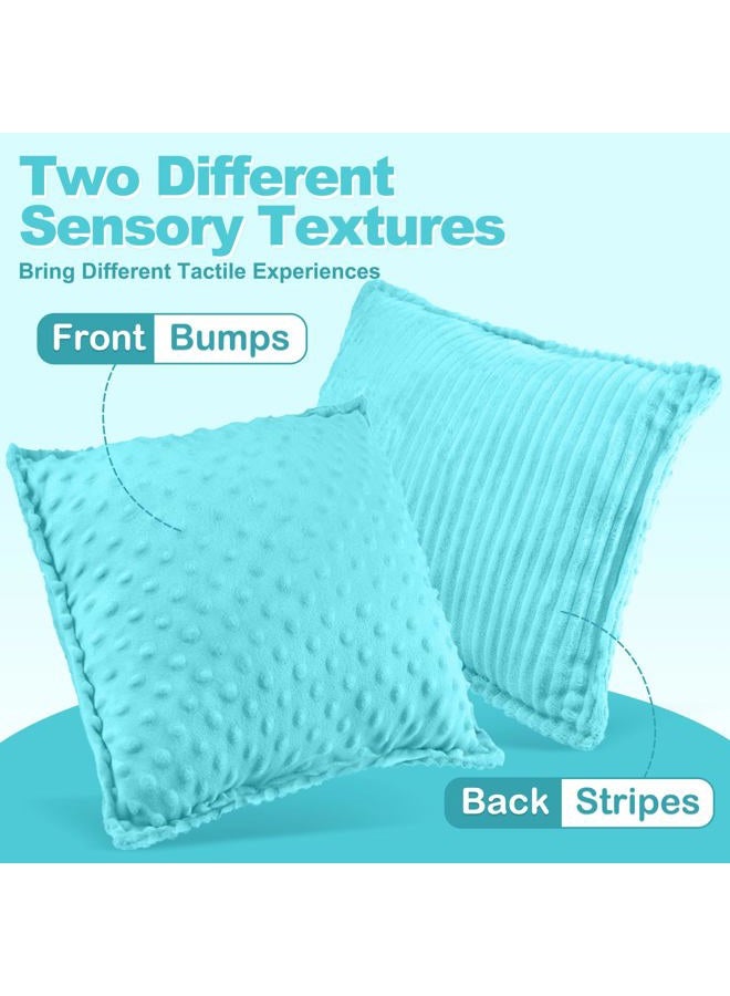 Subao 12" Vibrating Sensory Toddler Pillow with Two Textures,Sensory Toys for Kids with Autism,Autism Sensory Products,ADHD Autism Sensory Toys,Birthday Xmas Gifts for Boys Girls 4 5 6 7 8 9 10 Blue - Image 4