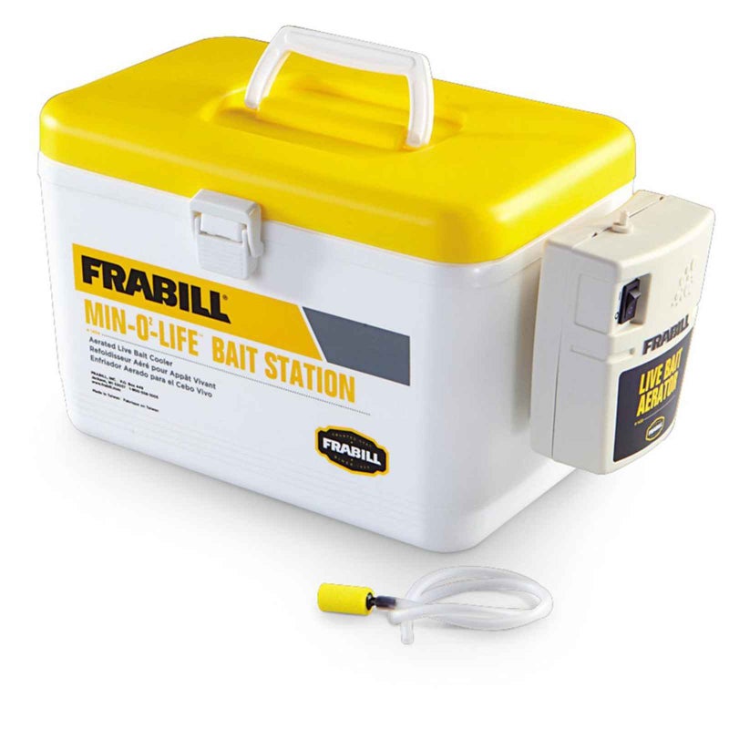 Frabill Bait Box with Aerator | Live Bait Storage Cooler with Portable Aerator | 8-Quart Capacity - Image 3