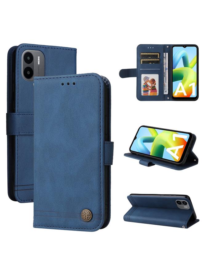 Case For Xiaomi Redmi A1 4G Skin Feel Life Tree Metal Button Leather Phone Case