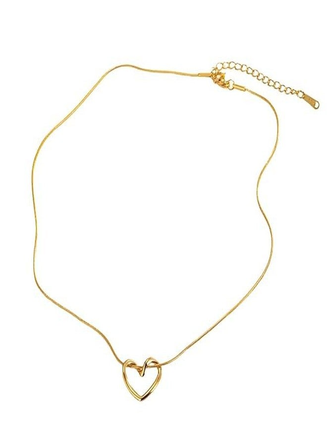 Stylewell Premium Anti-Tarnish Gold Plated Heart Necklace Pendant For Girls & Women - Image 1