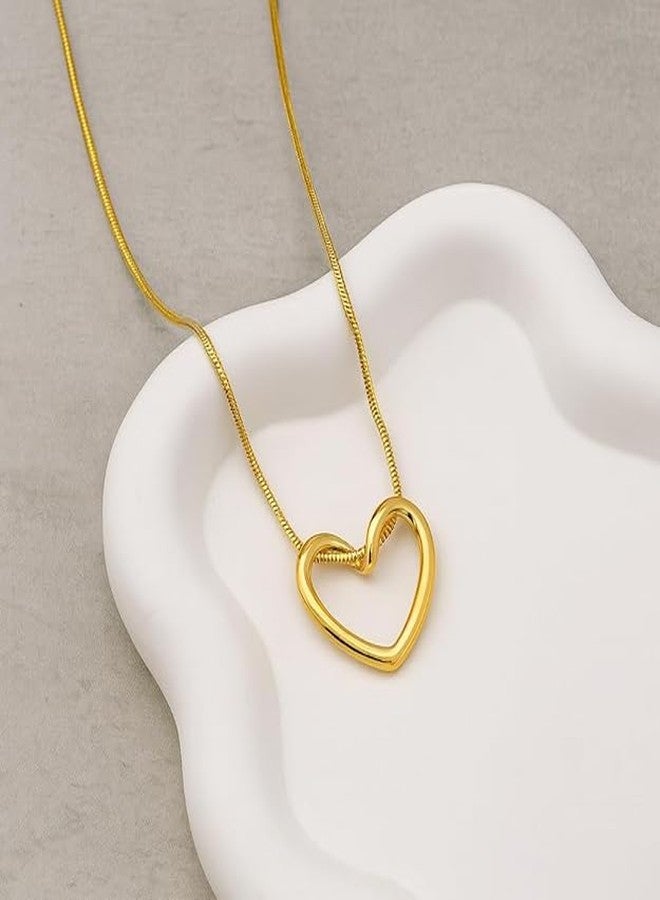 Stylewell Premium Anti-Tarnish Gold Plated Heart Necklace Pendant For Girls & Women - Image 2