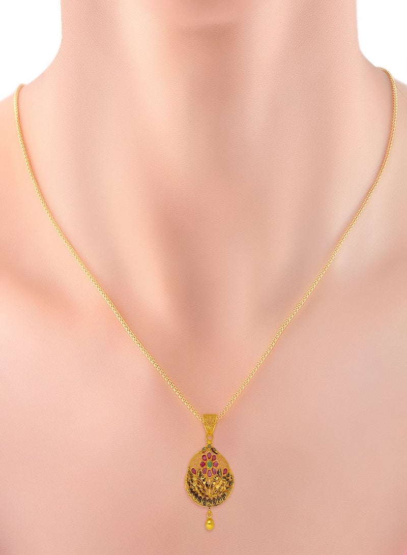 Malabar Gold and Diamonds 22 Carat 916 Purity Gemstone Pendant PRGATQ009PN5_Y for Women  - Image 4