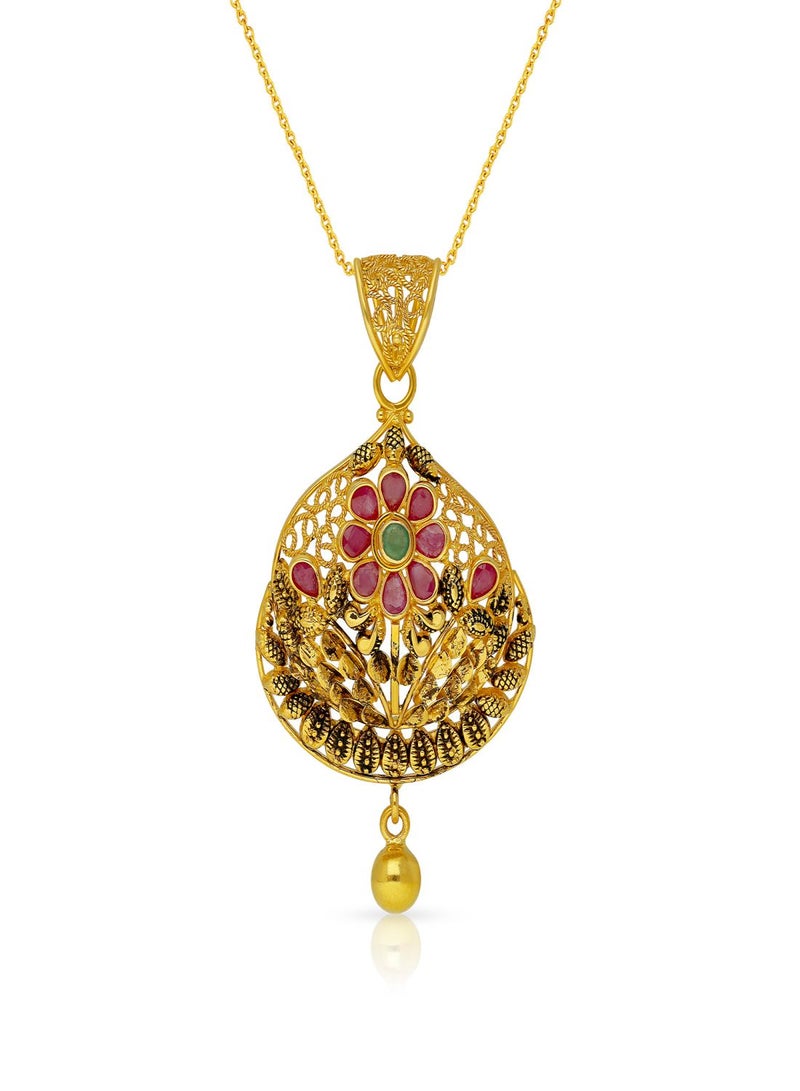 Malabar Gold and Diamonds 22 Carat 916 Purity Gemstone Pendant PRGATQ009PN5_Y for Women  - Image 1