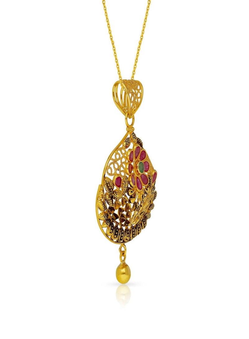 Malabar Gold and Diamonds 22 Carat 916 Purity Gemstone Pendant PRGATQ009PN5_Y for Women  - Image 2