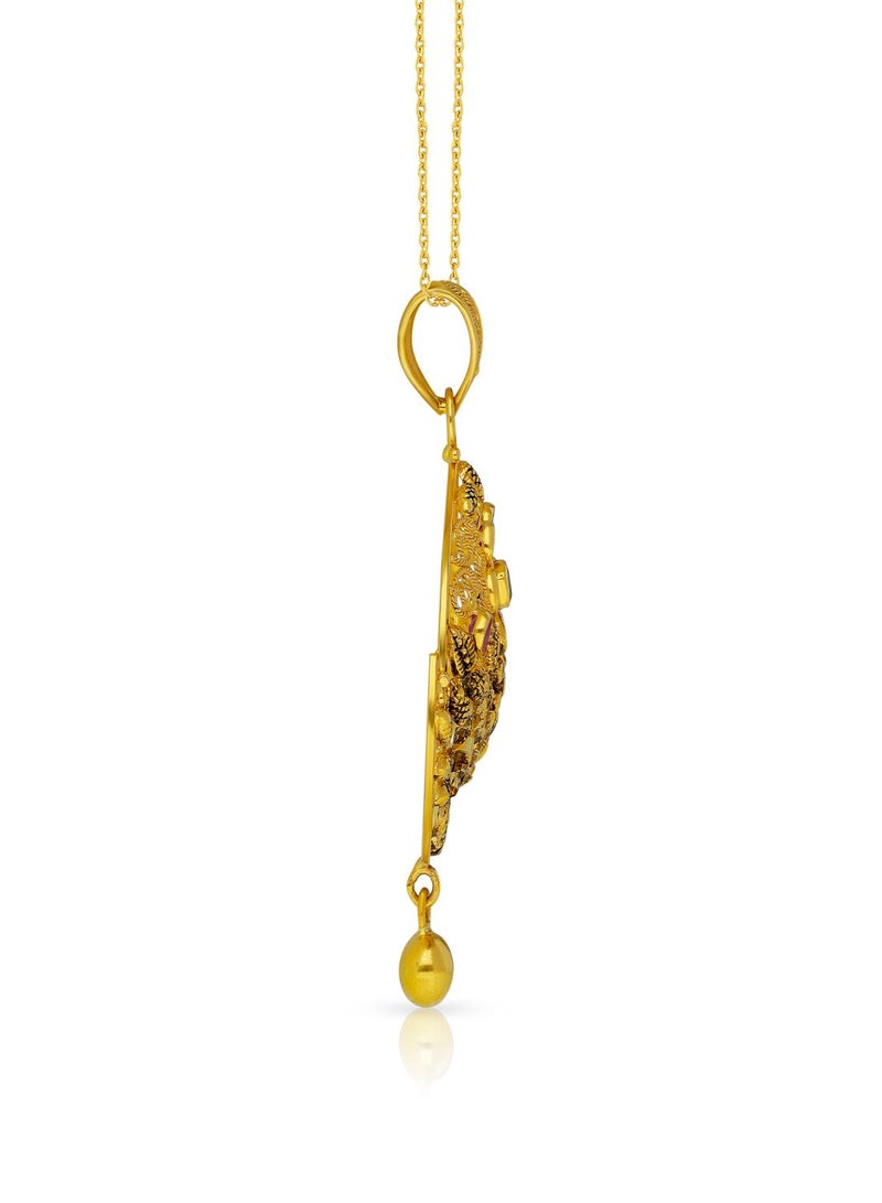 Malabar Gold and Diamonds 22 Carat 916 Purity Gemstone Pendant PRGATQ009PN5_Y for Women  - Image 3