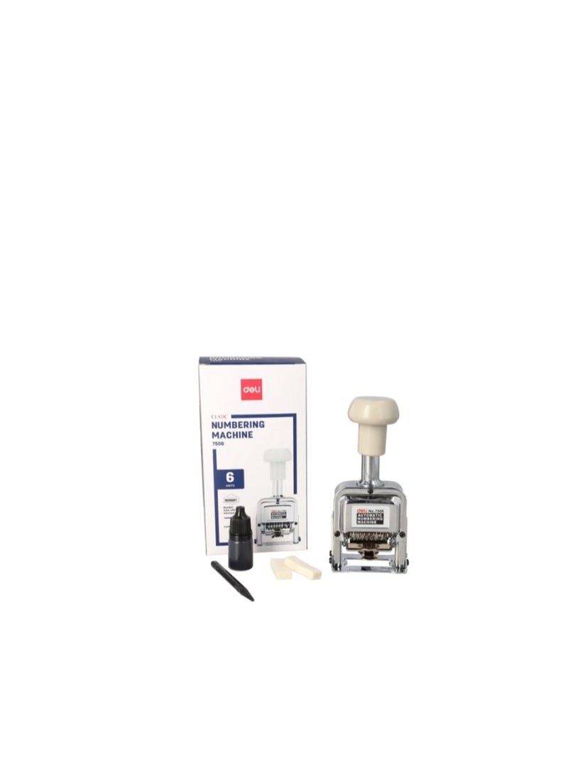 Deli - Deli 7506 Numbering Machine Very clear number marking with integrated ink pad - Image 1
