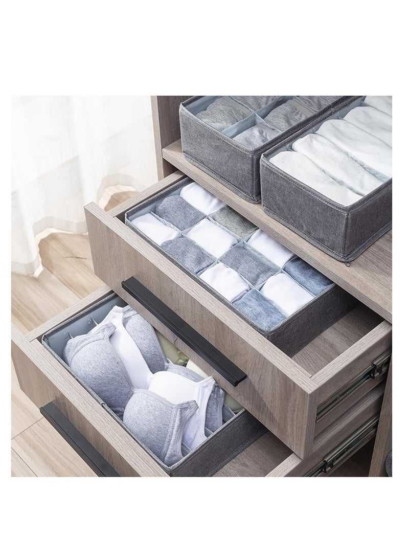 ECVV 4 Pcs Underwear Storage Organizer Divider, Foldable Storage Boxes Cabinet Closet Organizers for Clothes, Bras, Lingerie, Socks, Undies, (Gray) - Image 2
