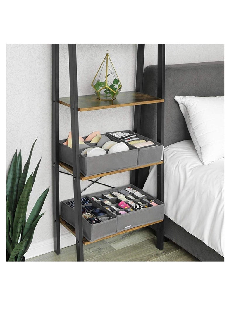 ECVV 4 Pcs Underwear Storage Organizer Divider, Foldable Storage Boxes Cabinet Closet Organizers for Clothes, Bras, Lingerie, Socks, Undies, (Gray) - Image 4