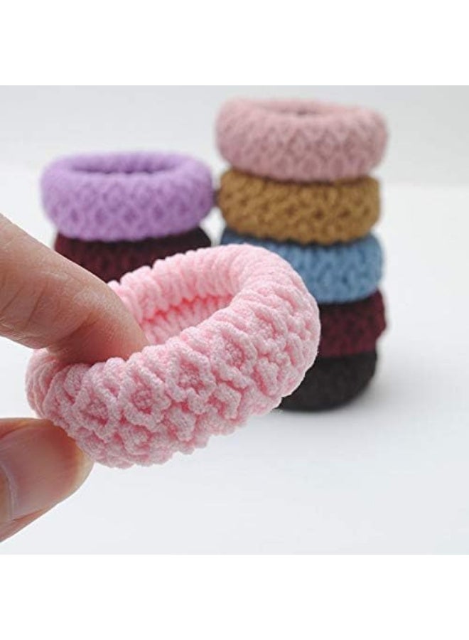 12 Pcs Soft Pony Holders, Elastics Hair Bands for Thick or Curly Hair for Women and Girls, Fancy Hair Ties – Bright Color - Image 2