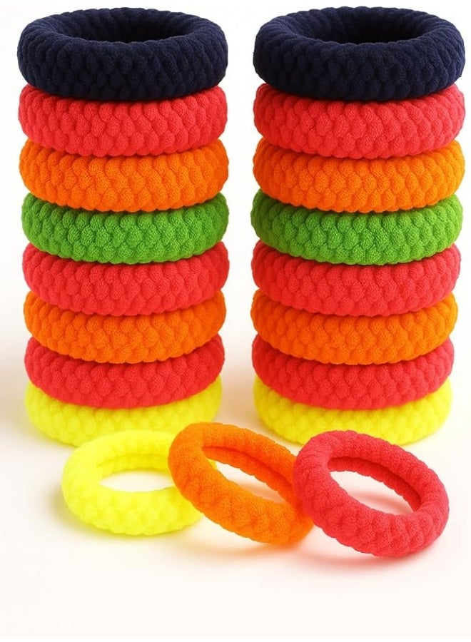 12 Pcs Soft Pony Holders, Elastics Hair Bands for Thick or Curly Hair for Women and Girls, Fancy Hair Ties – Bright Color - Image 4