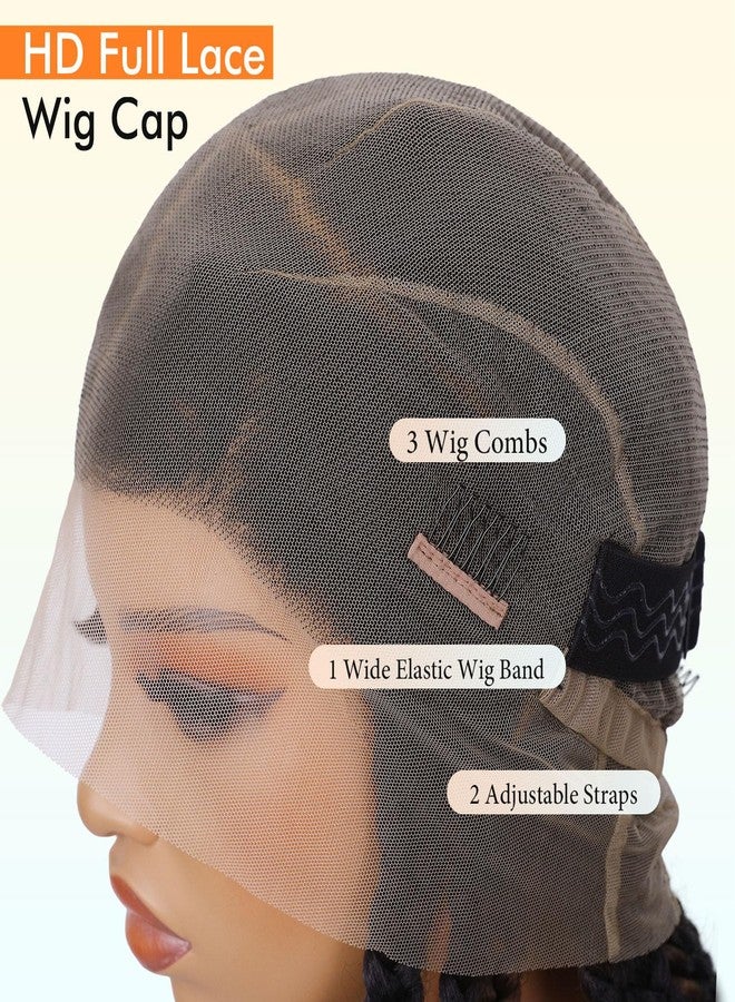 Lady Miranda Full Lace Jumbo Braided Wigs for Black Women Knotless Box Braid Wig with Baby Hair 32" Glueless Wigs Jumbo Box Braids Lace Front Synthetic Wig (1B/30/27) - Image 5