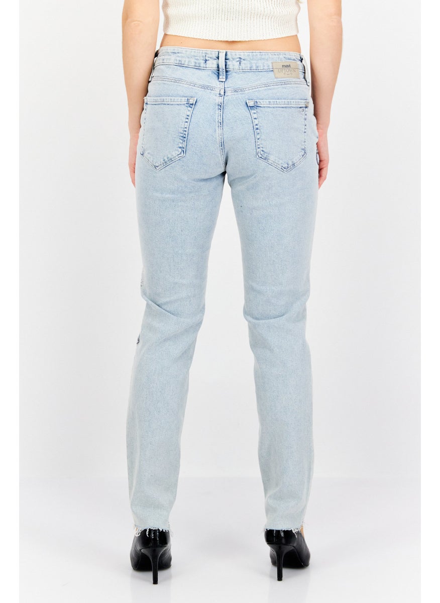 Mavi Jeans Women Skinny Fit Mid Waist Stretchable Denim Jeans, Blue  - Image 3