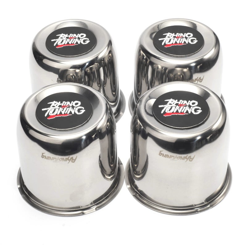 RTrhinoTuning 331 Hub 303 H Push Through Center Caps Chrome for RV Trailer Truck Wheels Rim 4 Pieces