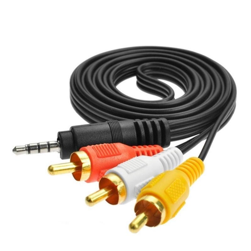 ليبي وورلد LipiWorld® كومبو 3.5mm ذكر إلى 3 RCA ذكر و 3RCA ذكر إلى 3RCA ذكر كابل تمديد ستيريو صوت فيديو 1.5 متر 3.5mm إلى 3RCA/3RCA إلى 3RCA - Image 3