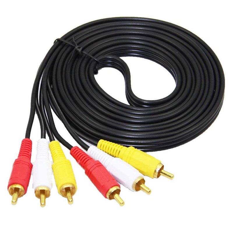 ليبي وورلد LipiWorld® كومبو 3.5mm ذكر إلى 3 RCA ذكر و 3RCA ذكر إلى 3RCA ذكر كابل تمديد ستيريو صوت فيديو 1.5 متر 3.5mm إلى 3RCA/3RCA إلى 3RCA - Image 2