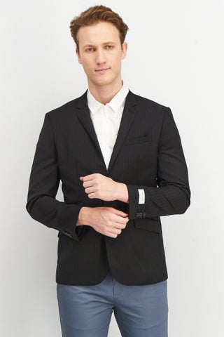 Men Fitted Striped Long Sleeve Blazer, Black - pzsku/ZF60211113A1A8B2FF6F7Z/45/1747056324/97bf8753-afa7-41eb-b552-2b9d9354d4d4