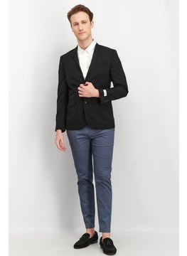 Jack Jones Men Fitted Striped Long Sleeve Blazer, Black  - Image 3