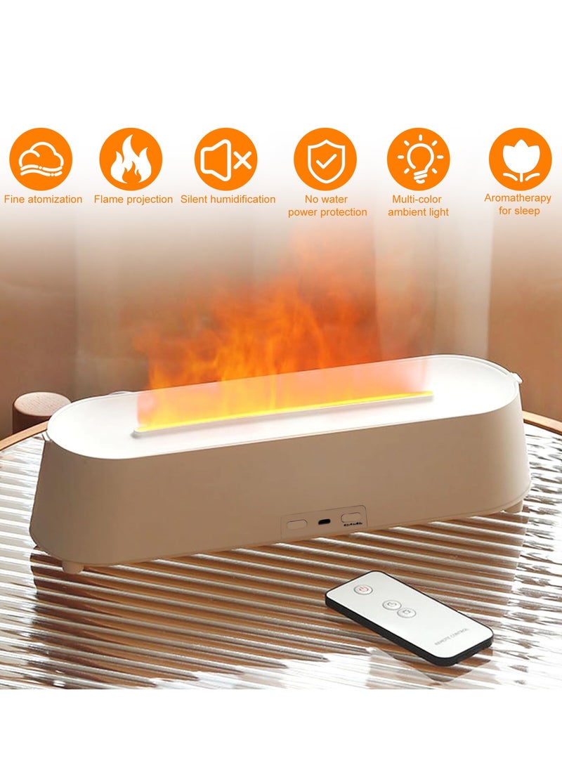 بيوينتي - 300ML Essential Oil Diffuser, Flame Aromatherapy Diffuser, Aroma Air Diffuser With Remote Control, 7 Colors LED Light Scented Oil Diffuser, Ultrasonic Cool Mist Diffuser Air Humidifier - Image 1