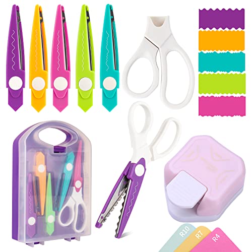 BAOFALI 7PcsSet Craft Scissors 3 in 1 Corner Rounder Paper Punch With Storage Box 5 Kinds Zig Zag Edges for DIY Projects Paper Card Photo and Scrapbooking - Image 1