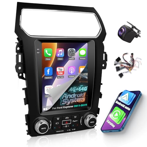 EKAT 4G64G Android Car Stereo for Ford Explorer 20112019 97 Inch HD Touchscreen Radio with Wireless CarplayAndroid Auto5GHz WiFi32EQ DSPGPSMirror LinkSWC AHD Backup Camera - Image 1