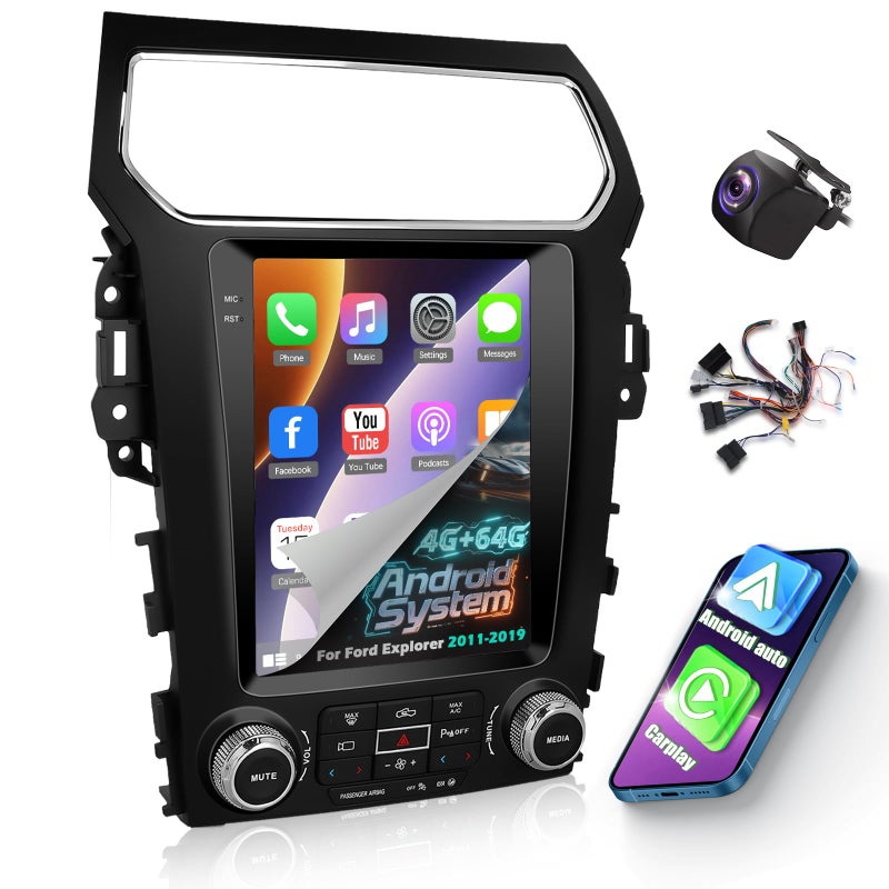 EKAT 4G64G Android Car Stereo for Ford Explorer 20112019 97 Inch HD Touchscreen Radio with Wireless CarplayAndroid Auto5GHz WiFi32EQ DSPGPSMirror LinkSWC AHD Backup Camera - Image 2