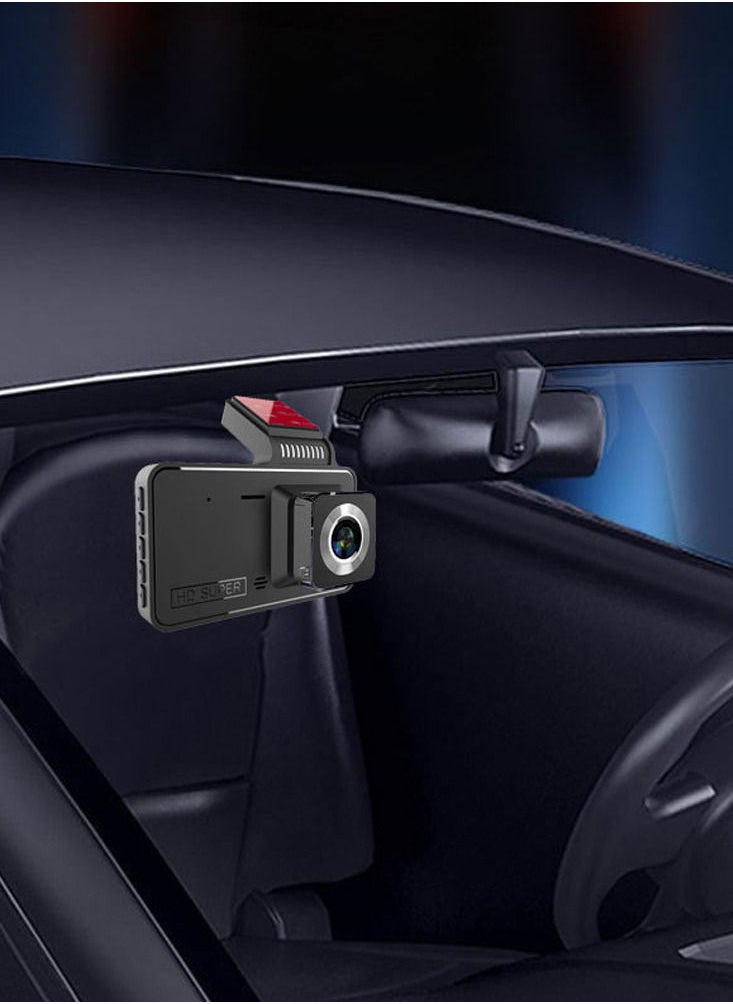 Generic - 1080P DVR Dash Camera 4 بوصة مسجل قيادة السيارة Dashcam 170 درجة زاوية واسعة مع دعم شاشة تعمل باللمس للرؤية الليلية حلقة تسجيل كشف الحركة عكس الصورة - Image 1