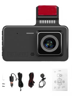 Generic 1080P DVR Dash Camera 4 بوصة مسجل قيادة السيارة Dashcam 170 درجة زاوية واسعة مع دعم شاشة تعمل باللمس للرؤية الليلية حلقة تسجيل كشف الحركة عكس الصورة  - Image 3
